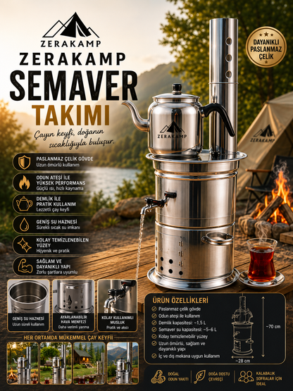 Zerakamp Demlikli Semaver Takımı