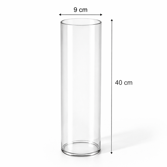 Pelet Soba Camı – Silindir Temperli Cam (40 cm)