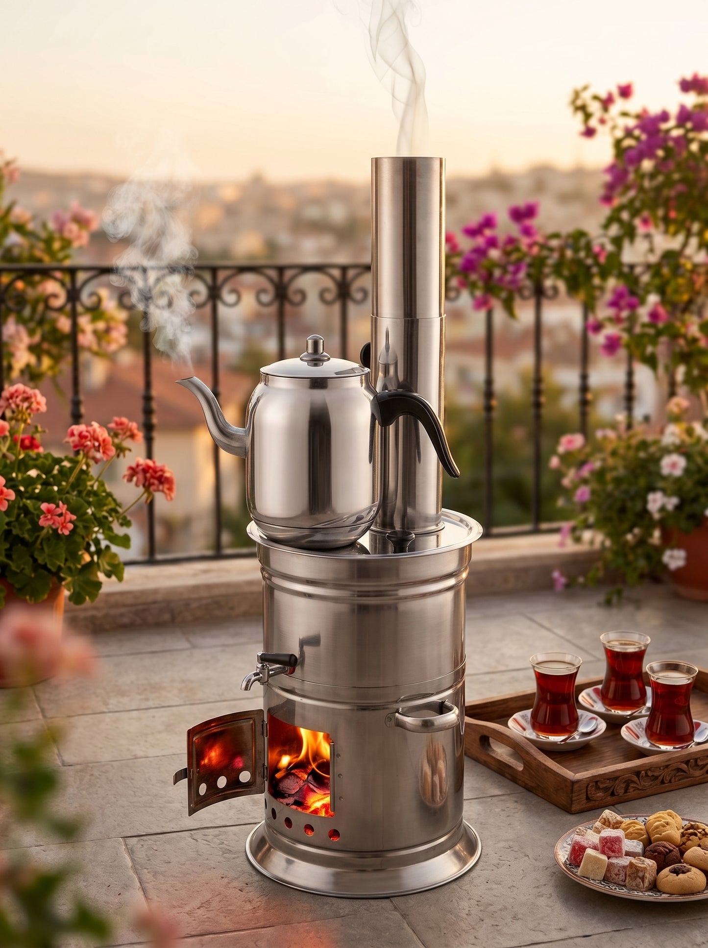Zerakamp Demlikli Semaver Takımı