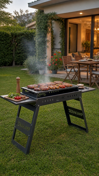 Sehpalı Taşınabilir Katlanır Mangal