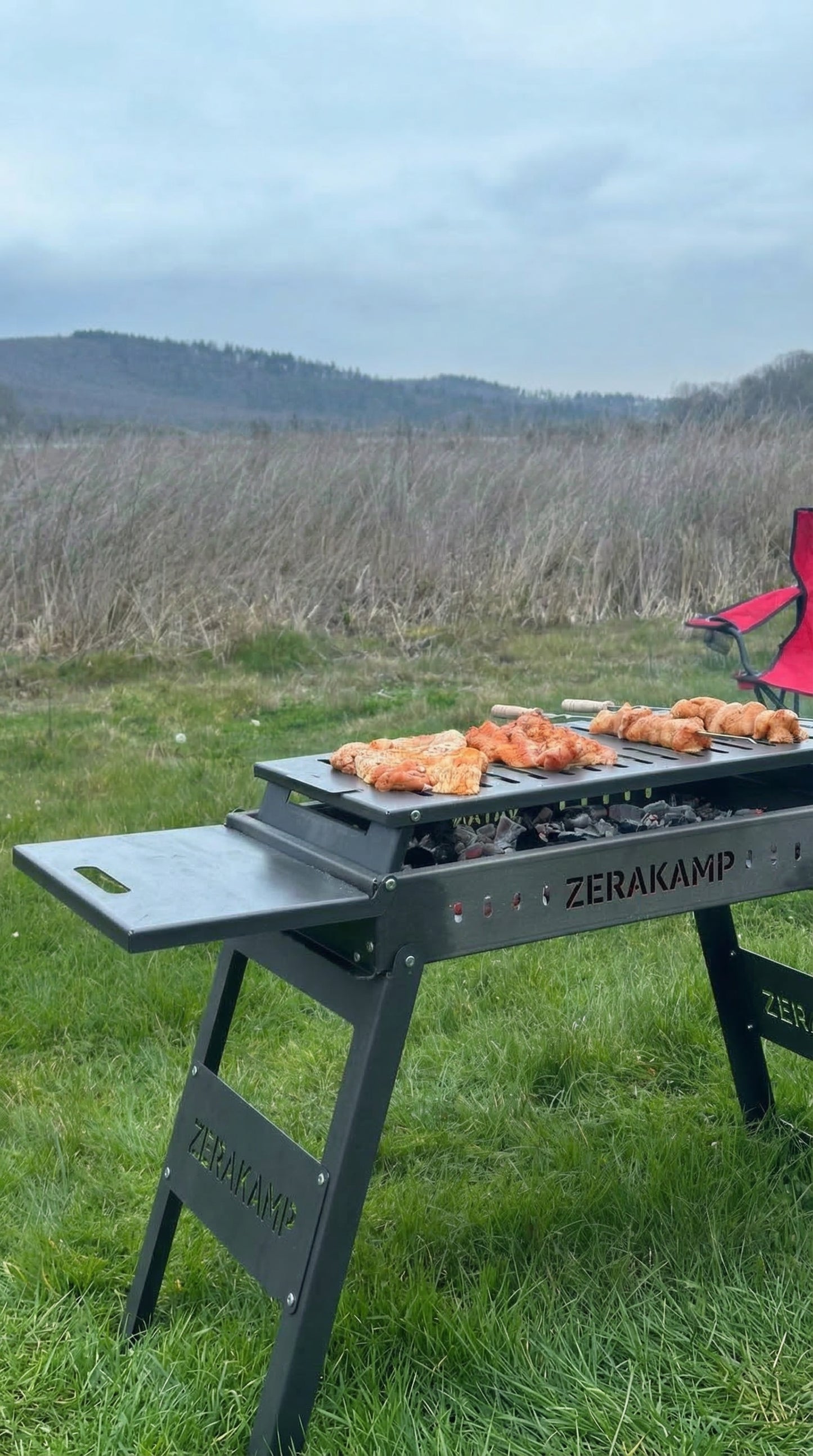 Sehpalı Taşınabilir Katlanır Mangal